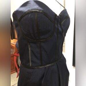 Elegant Black & Blue “Madonna” style Dress